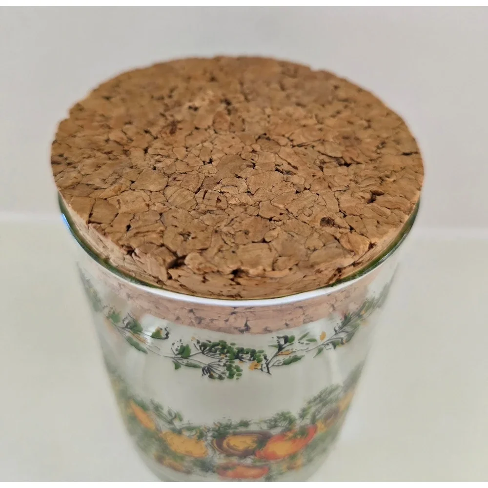 Vintage 70s Corning Spice of Life with Cork Lid Small Canister Retro Kitchen